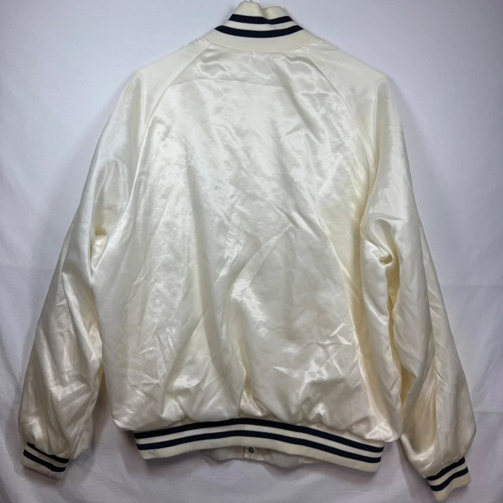 Vintage Daytona Nascar Racing Jacket Cream Satin Bomber Menswear Sz M/L‎